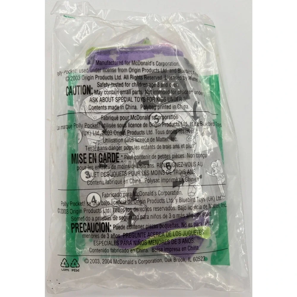 2003,2004 Polly Pocket McDonald's Happy Meal #1 POLLY WITH TENT TO‎ BAG New